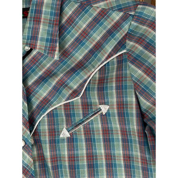 Brush popper large snap button shirt chic by his plaid - Picture 2 of 9